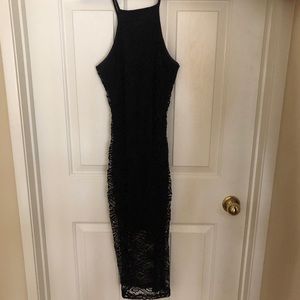Black Lace Midi Dress
